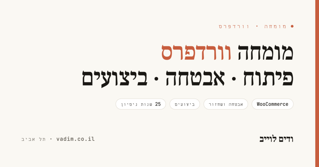 מומחה וורדפרס - פיתוח, אבטחה וביצועים ברמה אחרת
