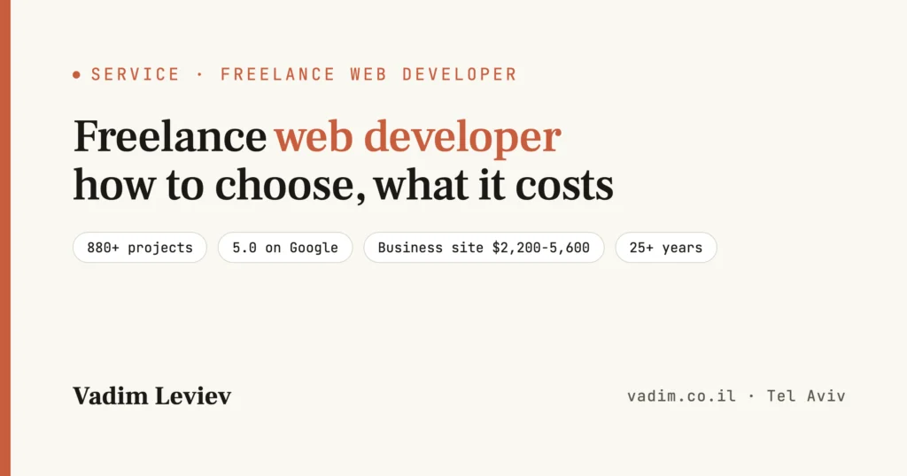 Freelance Web Developer - How to Choose and What It Costs