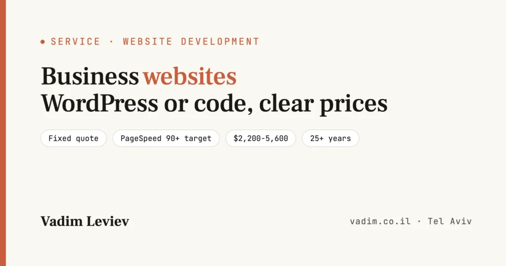 Business Website Development - WordPress or Code