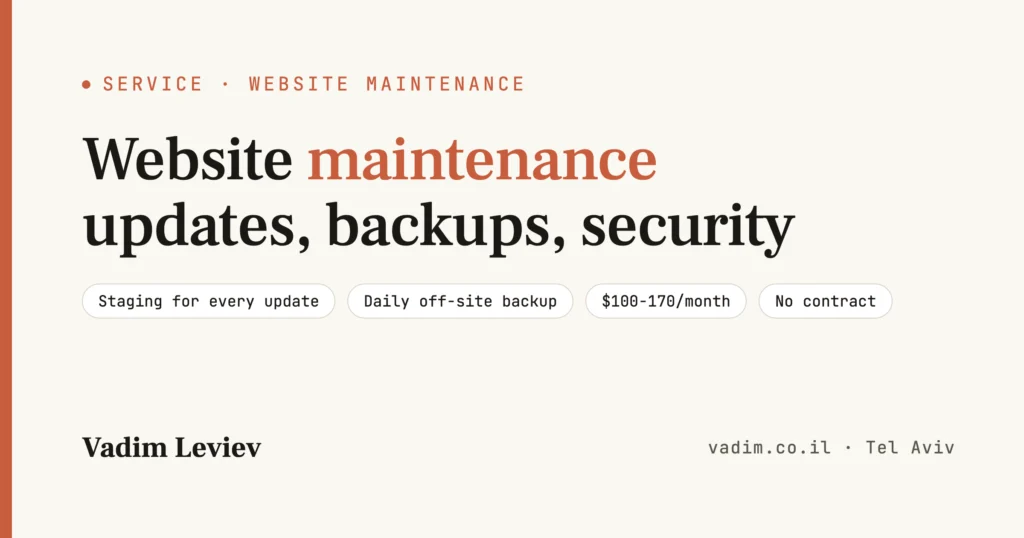 Website Maintenance - Monthly Updates, Backups and Security