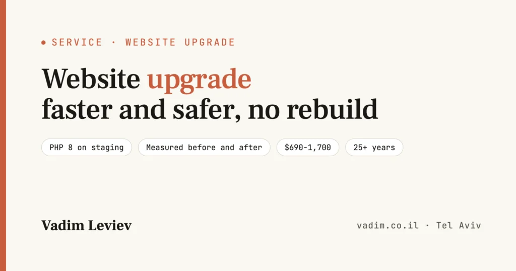 Website Upgrade - A Faster, Safer Site Without a Rebuild