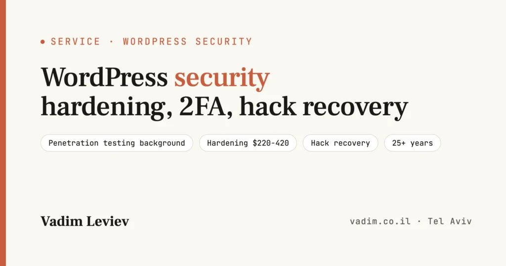 WordPress Security - Hardening, SSL, 2FA and Hack Recovery